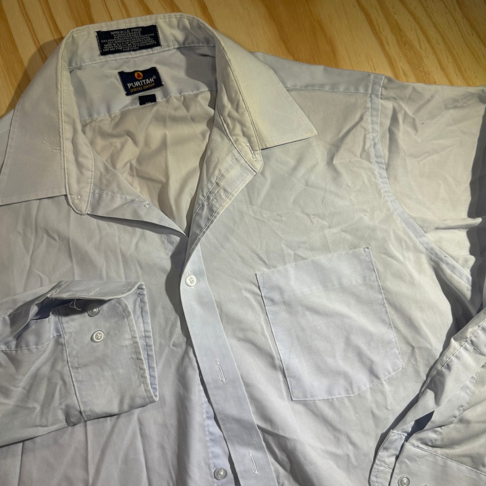 90s Puritan Special Edition Men's Light Blue Wrinkle Free Button Down Shirt 17